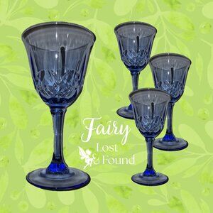 4 Avon American Blue Water Glasses - Light Blue